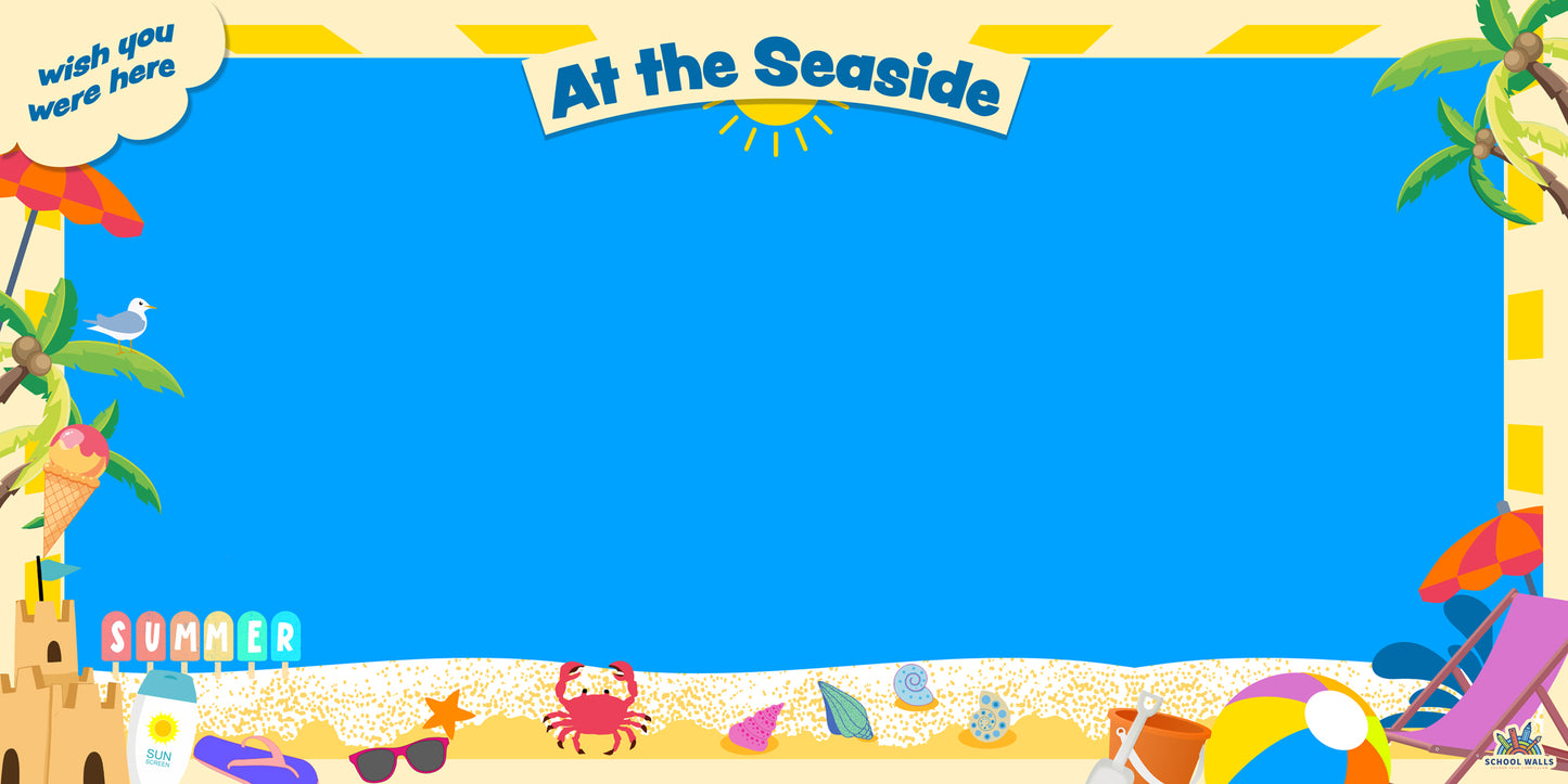 Beach themed classroom and corridor display ready to attach classwork.