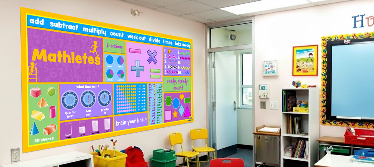 Maths inspired learning display for UK primary schools.